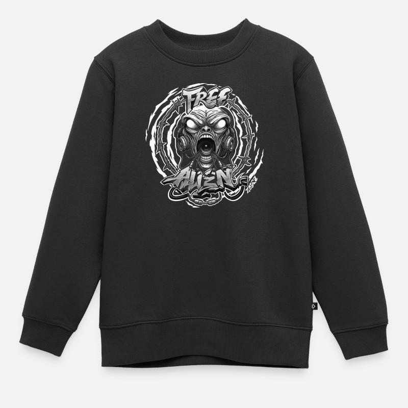Free alien Zewa - Sweat Premium enfant bio - noir