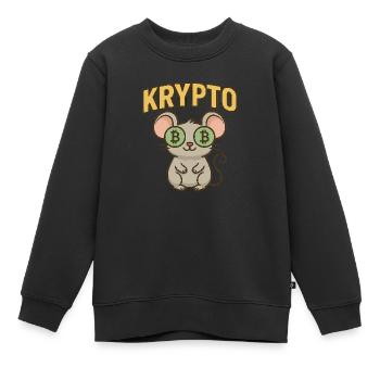 Krypto Maus - Kinder Premium Organic Sweatshirt - Schwarz - Vorne - AI Model Kid Female (0cm)