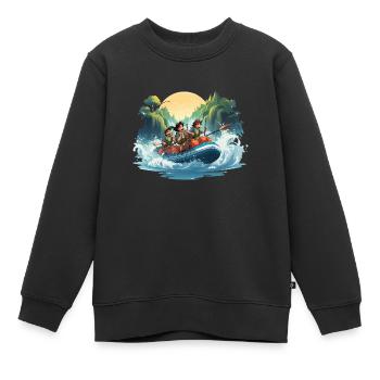 Les Raiders des Rapides - Sweat Premium enfant bio - noir - Devant - AI Model Kid Female (0cm)