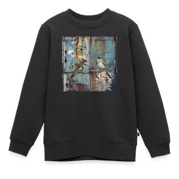 Graffiti Singvögel Rost Metall Container urban - Kinder Premium Organic Sweatshirt - Schwarz - Vorne - AI Model Kid Female (0cm)