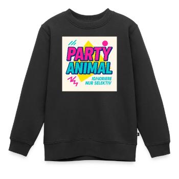 Party Anima.l– Neon Beat Edition - Kinder Premium Organic Sweatshirt - Schwarz - Vorne - AI Model Kid Female (0cm)