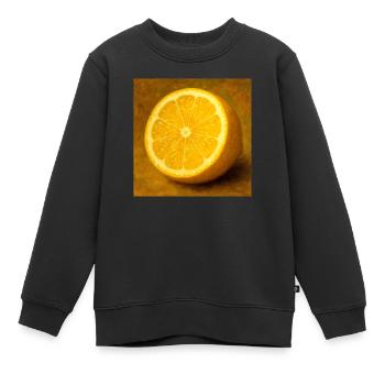 Zitrone spalten - Kinder Premium Organic Sweatshirt - Schwarz - Vorne - AI Model Kid Female (0cm)