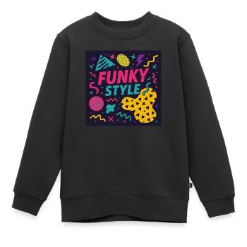 Funky Style – Memphis Madness - Kinder Premium Organic Sweatshirt - Schwarz - Vorne - AI Model Kid Female (0cm)