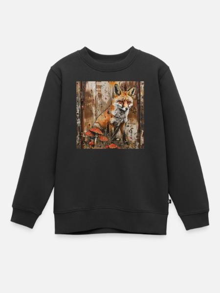 Graffiti Renard Crapauds Rouille Métal Street Art - Sweat Premium enfant bio - noir