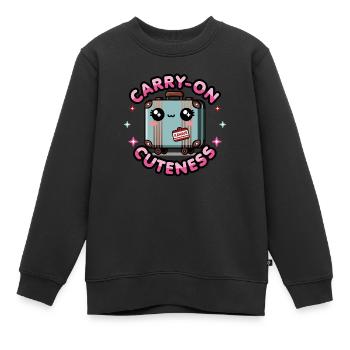 Kawaii Koffer – Handgepäck Niedlichkeit Reise Wortspiel - Kinder Premium Organic Sweatshirt - Schwarz - Vorne - AI Model Kid Female (0cm)