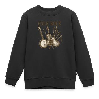 Vintage Folk Rock – Banjo, Geige & Dudelsack - Kinder Premium Organic Sweatshirt - Schwarz - Vorne - AI Model Kid Female (0cm)