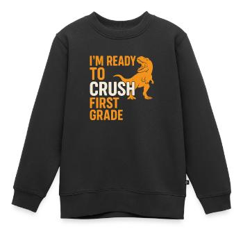 Schulanfang - Kinder Premium Organic Sweatshirt - Schwarz - Vorne - AI Model Kid Female (0cm)