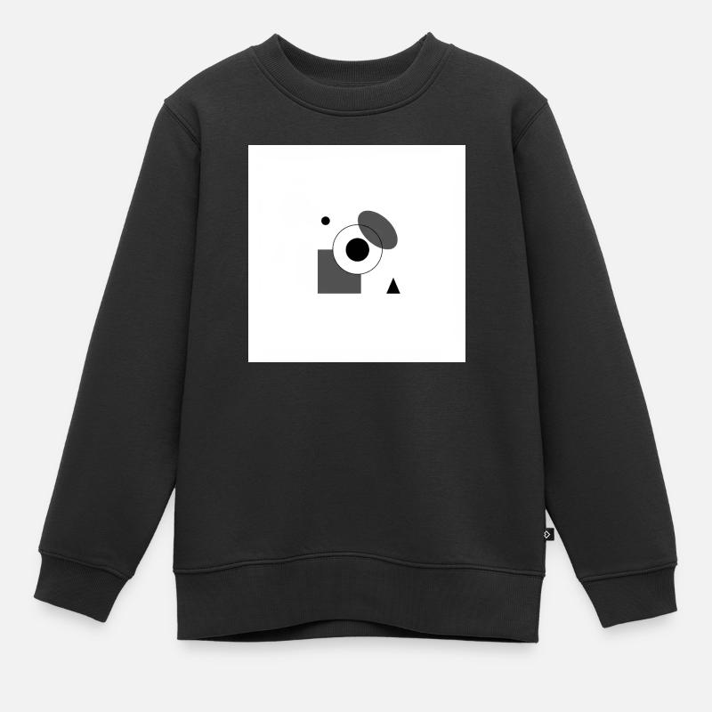 Design graphique abstrait monochrome - Sweat Premium enfant bio - noir