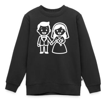 Hochzeitspaar Ehepaar - Kinder Premium Organic Sweatshirt - Schwarz - Vorne - AI Model Kid Female (0cm)