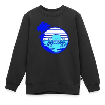 Oktopus Meer Sonnenuntergang Strand Urlaub Linien - Kinder Premium Organic Sweatshirt - Schwarz - Vorne - AI Model Kid Female (0cm)