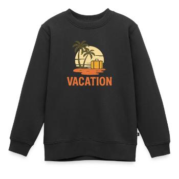 Palmiers et valises – un pur sentiment de vacances - Sweat Premium enfant bio - noir - Devant - AI Model Kid Female (0cm)