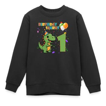 Birthdaysaurus – Dino Geburtstag - Kinder Premium Organic Sweatshirt - Schwarz - Vorne - AI Model Kid Female (0cm)
