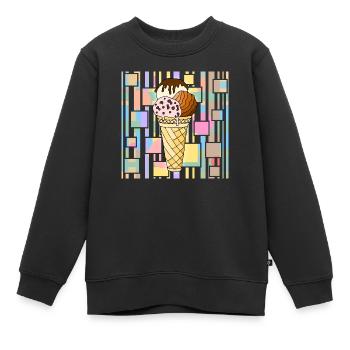 Eis - Kinder Premium Organic Sweatshirt - Schwarz - Vorne - AI Model Kid Female (0cm)