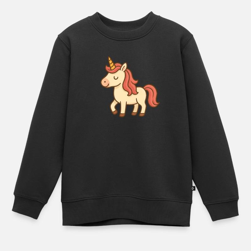 Licorne - Sweat Premium enfant bio - noir