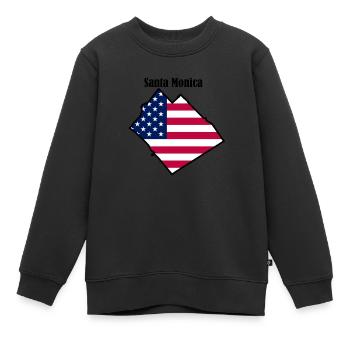 Santa Monica, Los Angeles - Kinder Premium Organic Sweatshirt - Schwarz - Vorne - AI Model Kid Female (0cm)