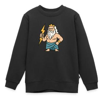 Bande dessinée Zeus - Sweat Premium enfant bio - noir - Devant - AI Model Kid Female (0cm)