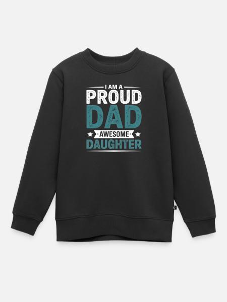Father and daughter - Kids Premium Organic Sweatshirt - black