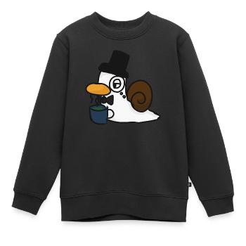 Schnente Monokel-Teezeit - Kinder Premium Organic Sweatshirt - Schwarz - Vorne - AI Model Kid Female (0cm)
