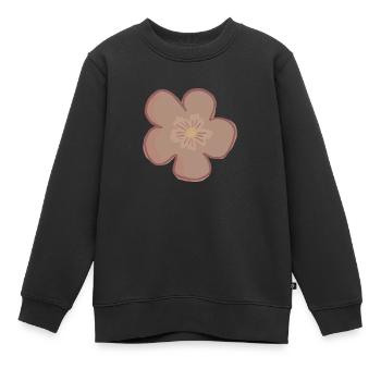 Fleur rose - Sweat Premium enfant bio - noir - Devant - AI Model Kid Female (0cm)
