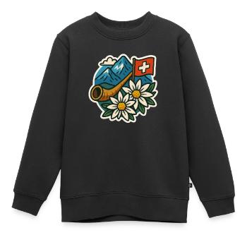 Schweizer tradition - Kinder Premium Organic Sweatshirt - Schwarz - Vorne - AI Model Kid Female (0cm)
