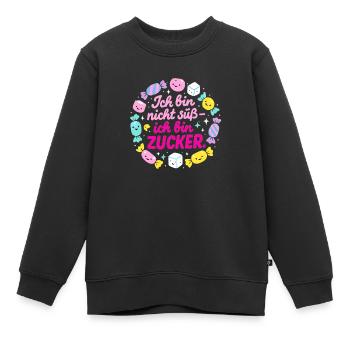 Ich bin Zucker – Kawaii Süßigkeiten Spruch - Kinder Premium Organic Sweatshirt - Schwarz - Vorne - AI Model Kid Female (0cm)