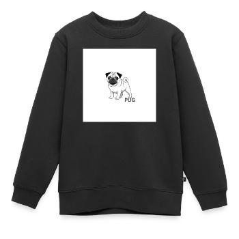 Der Mops - Kinder Premium Organic Sweatshirt - Schwarz - Vorne - AI Model Kid Female (0cm)