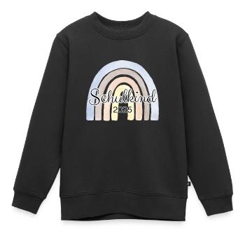 Schulkind Regenbogen Blau - Kinder Premium Organic Sweatshirt - Schwarz - Vorne - AI Model Kid Female (0cm)