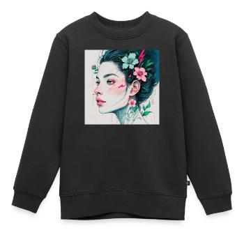 Kunst - Kinder Premium Organic Sweatshirt - Schwarz - Vorne - AI Model Kid Female (0cm)