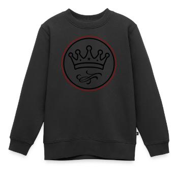 Krone Symbolik - Kinder Premium Organic Sweatshirt - Schwarz - Vorne - AI Model Kid Female (0cm)