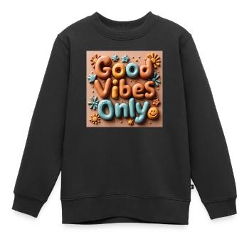 Des ondes positives Un quotidien rayonnant - Sweat Premium enfant bio - noir - Devant - AI Model Kid Female (0cm)