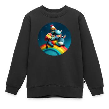 Stadtmusikanten "Dreamy" - Kinder Premium Organic Sweatshirt - Schwarz - Vorne - AI Model Kid Female (0cm)