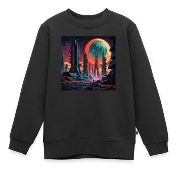 1751541452878 - Kinder Premium Organic Sweatshirt - Schwarz - Vorne - AI Model Kid Female (0cm)