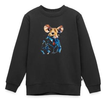 Dr.Souris - Sweat Premium enfant bio - noir - Devant - AI Model Kid Female (0cm)