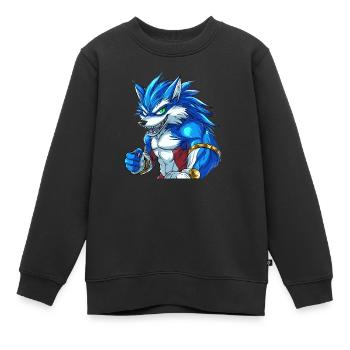 PRIMAL SURGE — Howlers Edition - Kids Premium Organic Sweatshirt - black - Front - AI Model Kid Female (0cm)