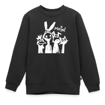 Stadtmusikanten "Moin" - Kinder Premium Organic Sweatshirt - Schwarz - Vorne - AI Model Kid Female (0cm)
