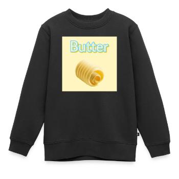 Beurre - Sweat Premium enfant bio - noir - Devant - AI Model Kid Female (0cm)