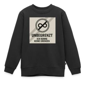 Unbegrenzt Strich Ich kenne keine Grenzen - Kinder Premium Organic Sweatshirt - Schwarz - Vorne - AI Model Kid Female (0cm)