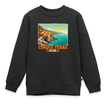 Cinque Terre - Sweat Premium enfant bio - noir - Devant - AI Model Kid Female (0cm)