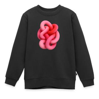 Des formes complexes comme modèle de conception - Sweat Premium enfant bio - noir - Devant - AI Model Kid Female (0cm)
