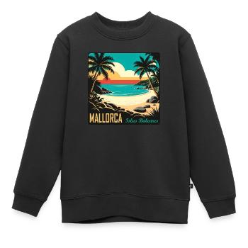 Majorque, Îles Baléares - Sweat Premium enfant bio - noir - Devant - AI Model Kid Female (0cm)