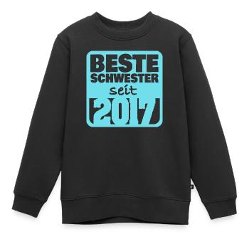 Geschwister 2017 - Kinder Premium Organic Sweatshirt - Schwarz - Vorne - AI Model Kid Female (0cm)