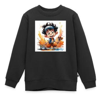 Creative Critique Circle: Kunst-Feedback für Hobbyis - Kinder Premium Organic Sweatshirt - Schwarz - Vorne - AI Model Kid Female (0cm)