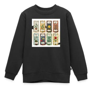 Literarische Schätze - Kinder Premium Organic Sweatshirt - Schwarz - Vorne - AI Model Kid Female (0cm)