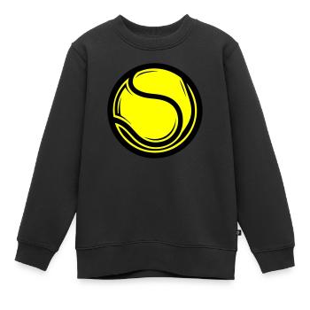 Tennisball Symbol - Kinder Premium Organic Sweatshirt - Schwarz - Vorne - AI Model Kid Female (0cm)