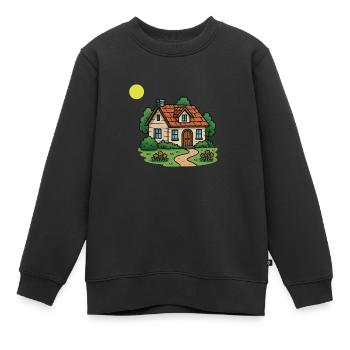haus villa - Kinder Premium Organic Sweatshirt - Schwarz - Vorne - AI Model Kid Female (0cm)