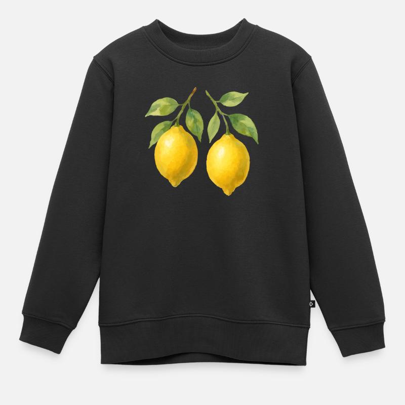 Citrons - Sweat Premium enfant bio - noir