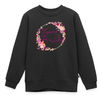 Team Bride /Team Braut - Kinder Premium Organic Sweatshirt - Schwarz - Vorne - AI Model Kid Female (0cm)