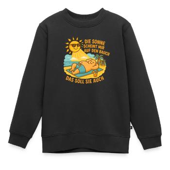 Die Sonne scheint mir auf den Bauch - Kinder Premium Organic Sweatshirt - Schwarz - Vorne - AI Model Kid Female (0cm)