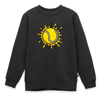 tennisball klecks - Kinder Premium Organic Sweatshirt - Schwarz - Vorne - AI Model Kid Female (0cm)