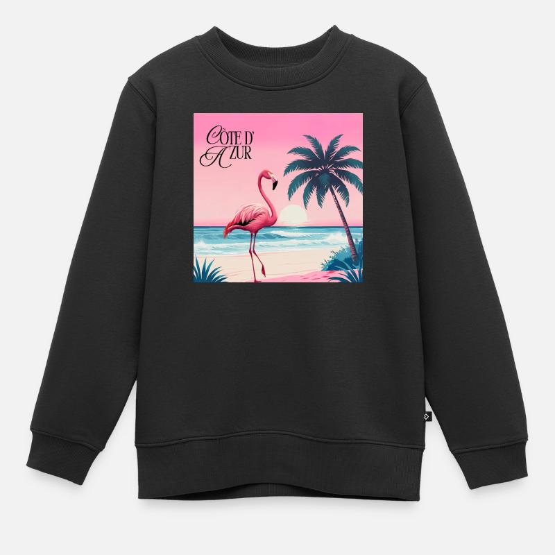 Flamingo - Sweat Premium enfant bio - noir